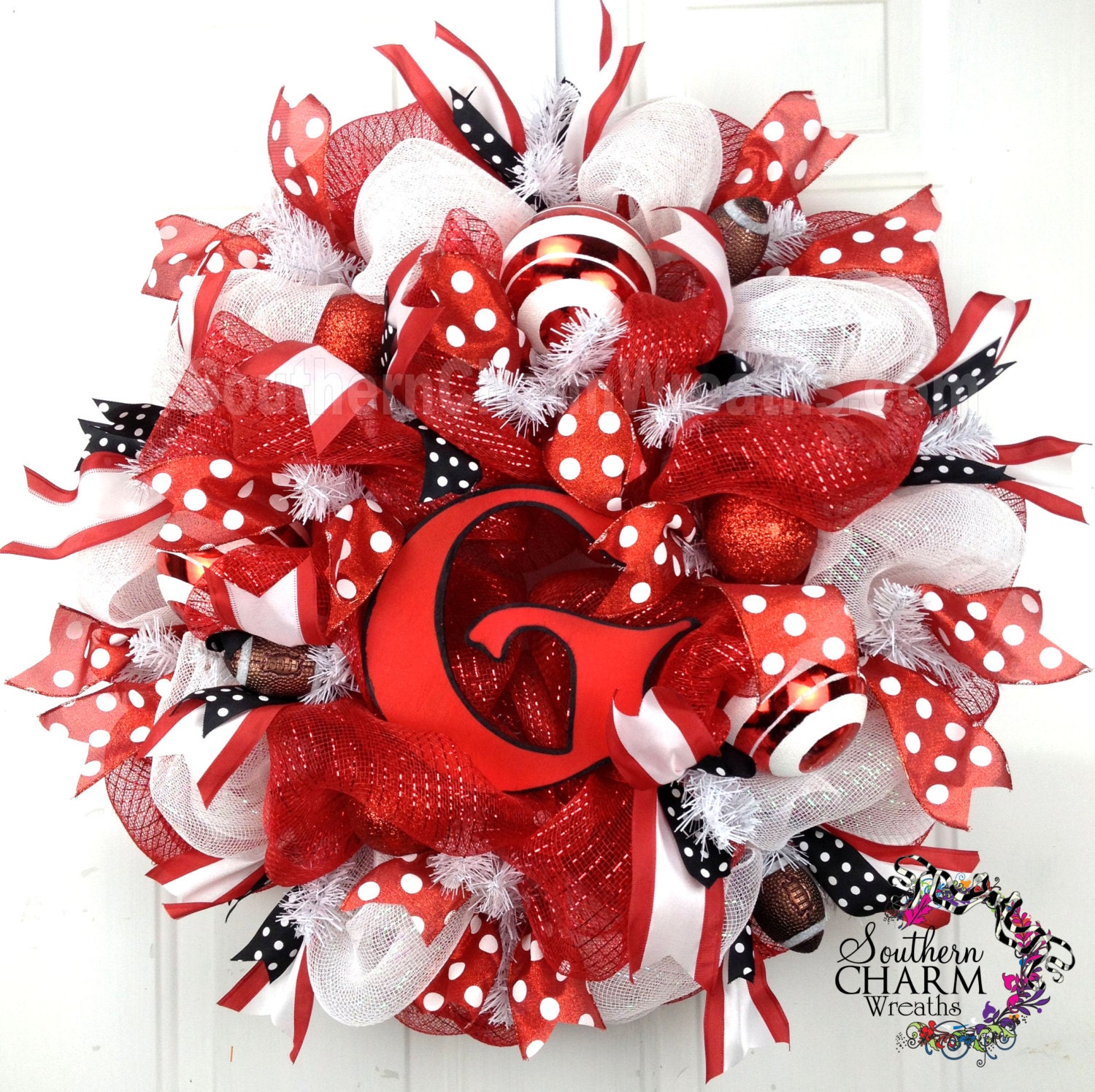 Deco Mesh Georgia Bulldogs Collegiate Wreath Il_570xn