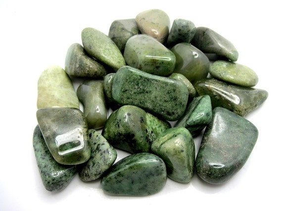 Green Moss Agate Tumbled Stones by GreenEarthStones on Etsy