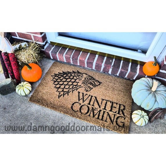 Winter is Coming Direwolf House of Stark doormat