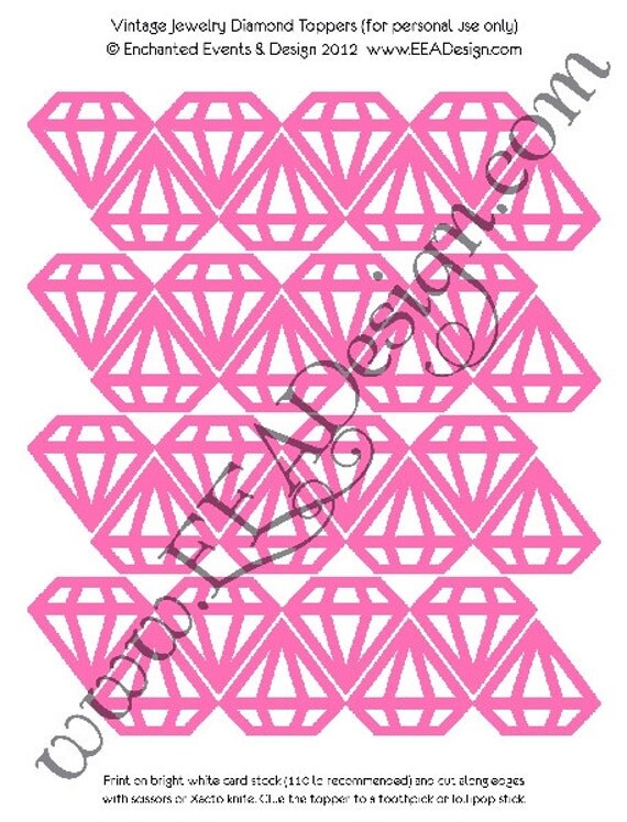 TOOTHPICK, Vintage Jewelry (Dark Pink) - Printable Il_570xn