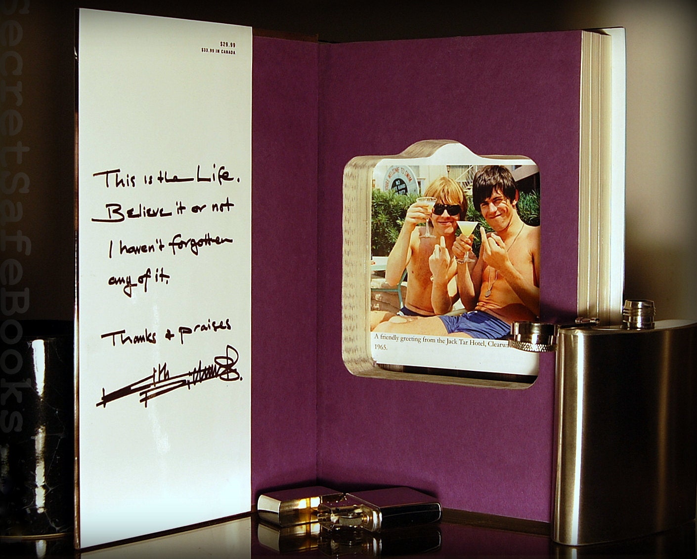 Hollow Book Safe & Flask KEITH RICHARDS (Flask Included)