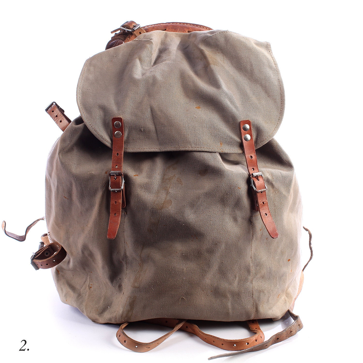 Mens Canvas Backpack . 1930s Military Rucksack by BetaMenswear