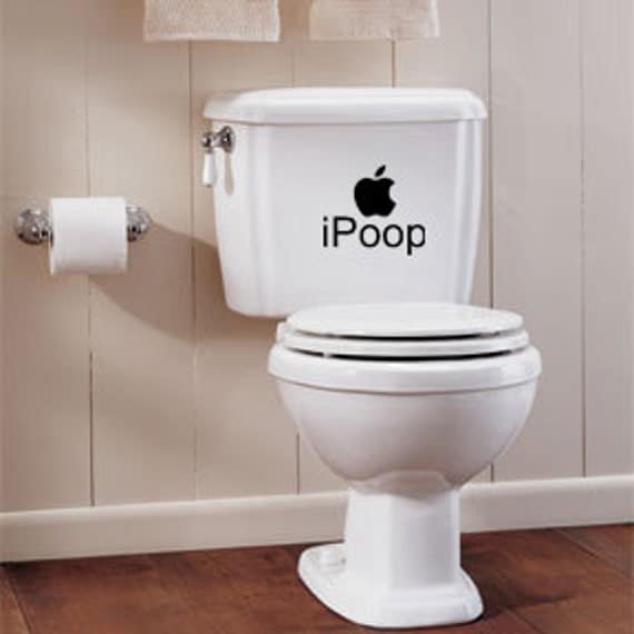 iPoop Apple Toilet Tank Vinyl Wall Lettering by ALastingExpression