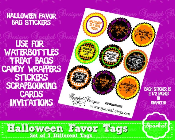 Halloween Printable Favor Tags Great for Halloween Candy Wrappers, Halloween Labels DIY Printables Instant Download Il_570xn
