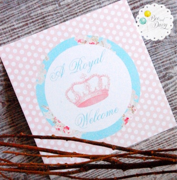 Rose Princess Decorations for Birthday Party or Baby Shower - Girls Shabby Chic DIY Printable Decor by BeeAndDaisy - Instant Download Il_570xn