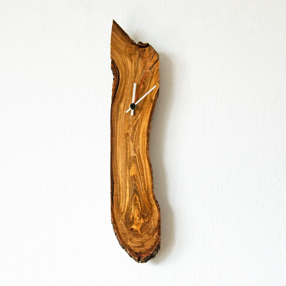 Rustic Modern Wooden Wall Clock / One of a Kind 012 by lessandmore