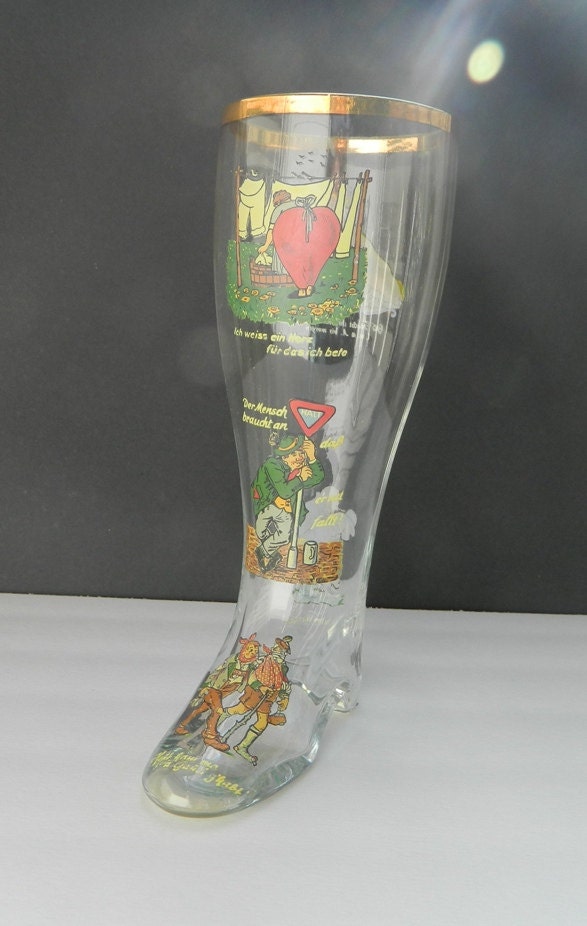 German 1 Litre Boot Shaped Beer Glass By Oakandcrowsundries