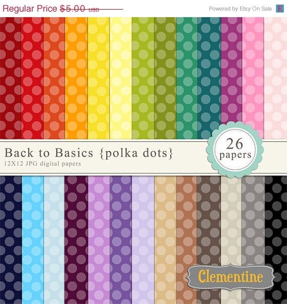40% OFF SALE Big polka dot digital paper 12x12, digital scrapbooking paper, royalty free commercial use- polka1- Instant Download Il_570xn