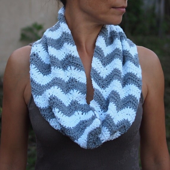 Infinity scarf PDF crochet pattern chevron circle by ...