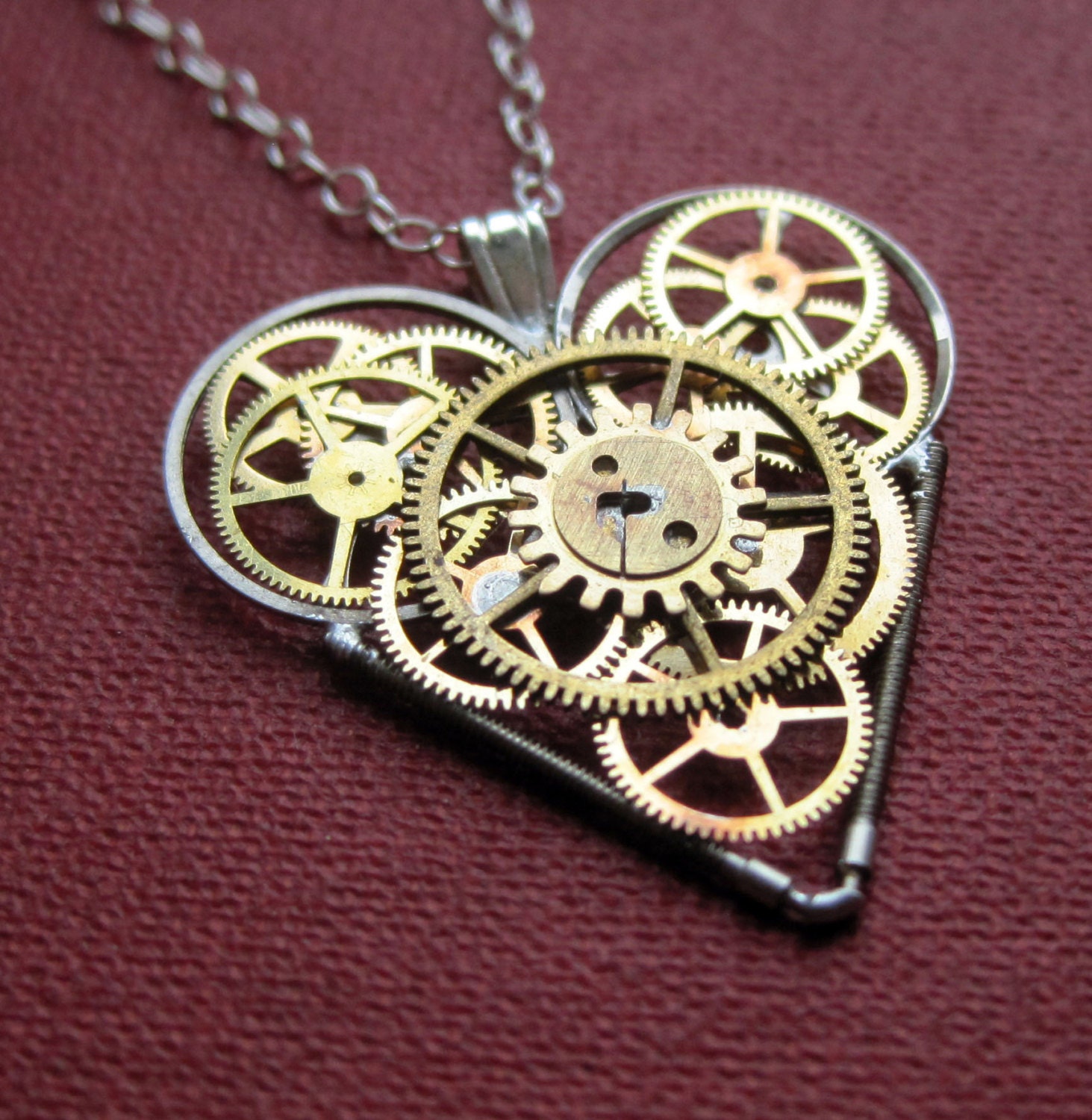 Clockwork Heart Necklace Complete Elegant