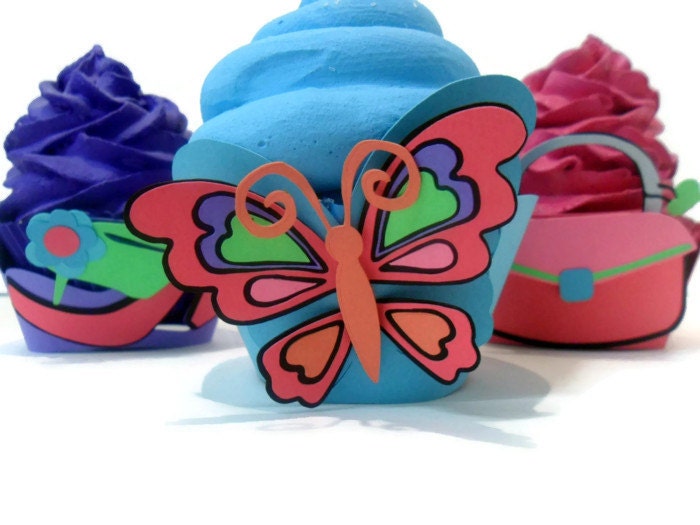Cupcake Wrappers Butterfly - set of 12 Il_570xn