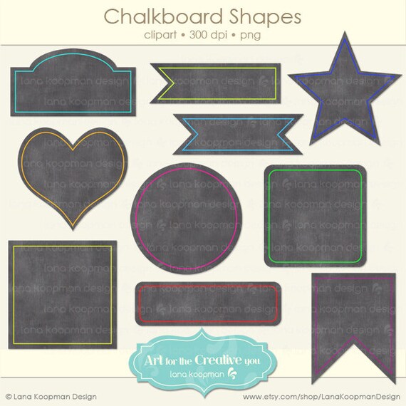 Chalkboard Shapes by LanaKoopmanDesign on Etsy