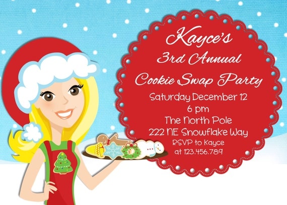 Cookie Exchange Swap Christmas Party Invitation Printable Design Il_570xn