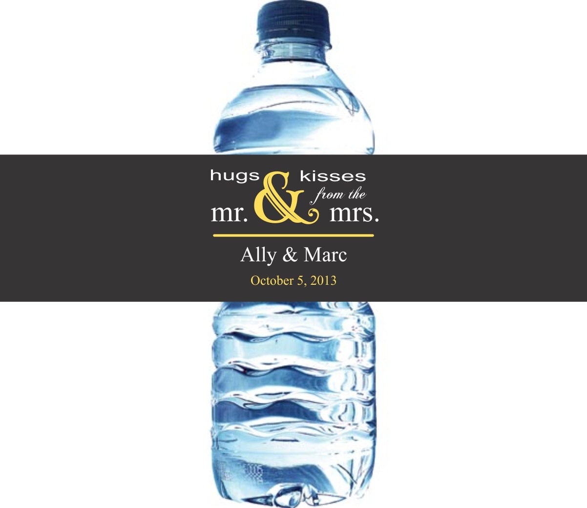 60 Wedding Water Bottle Labels - Waterproof Labels Printed with your wedding colors Il_570xn