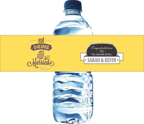 50 Vintage Waterproof Water Bottle Labels, Self Stick and Glossy Il_570xn
