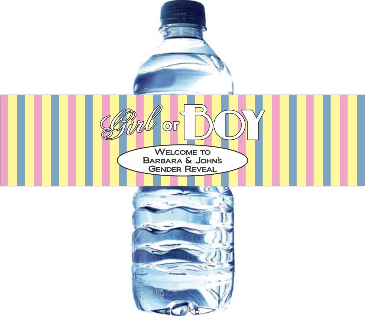 30 Gender Reveal Water Bottle Labels - Waterproof and self stick Il_570xn