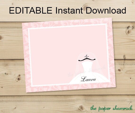 Editable Instant Download - Bridal Thank you Cards, Printable Thank you Cards for Bridal Shower, Personalized Thank you Cards Il_570xn