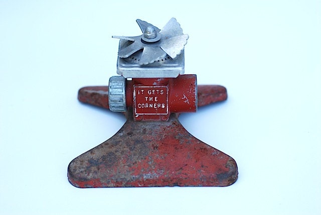 Antique Metal Sprinkler - Vintage Lawn Supplies, Gift For Gardner, Mid Century Garden Supplies, Home Decor, Gift For DAD, Industrial,