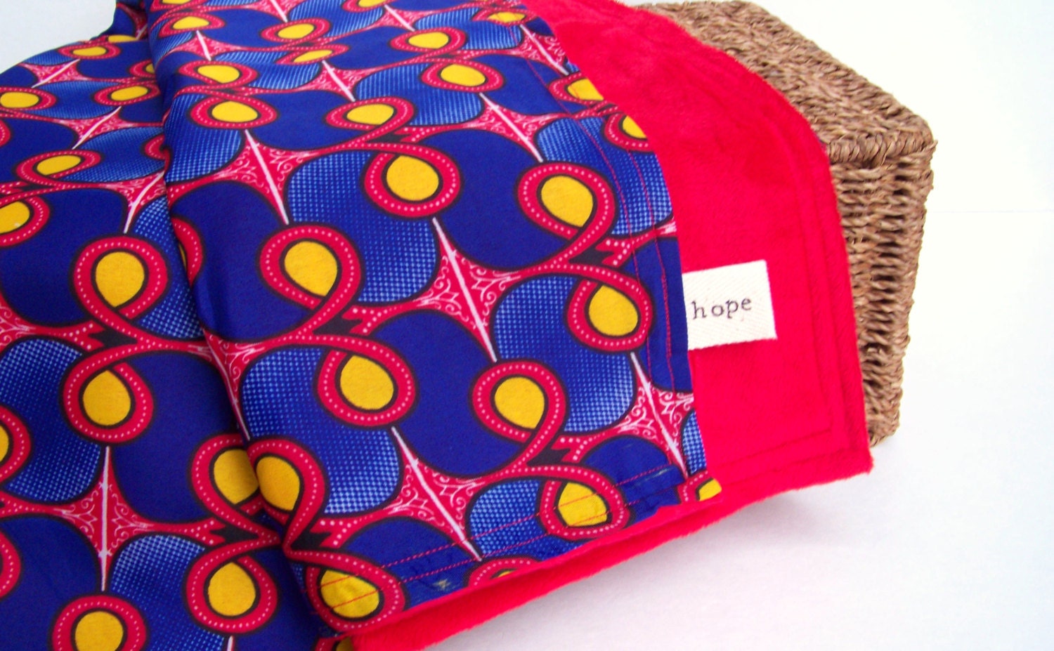 Superman African Baby Blanket Wax Print Fabric Toddler Congo Adoption Fundraiser