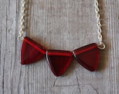 red flag lucite bunting necklace - firstfruitsdesign