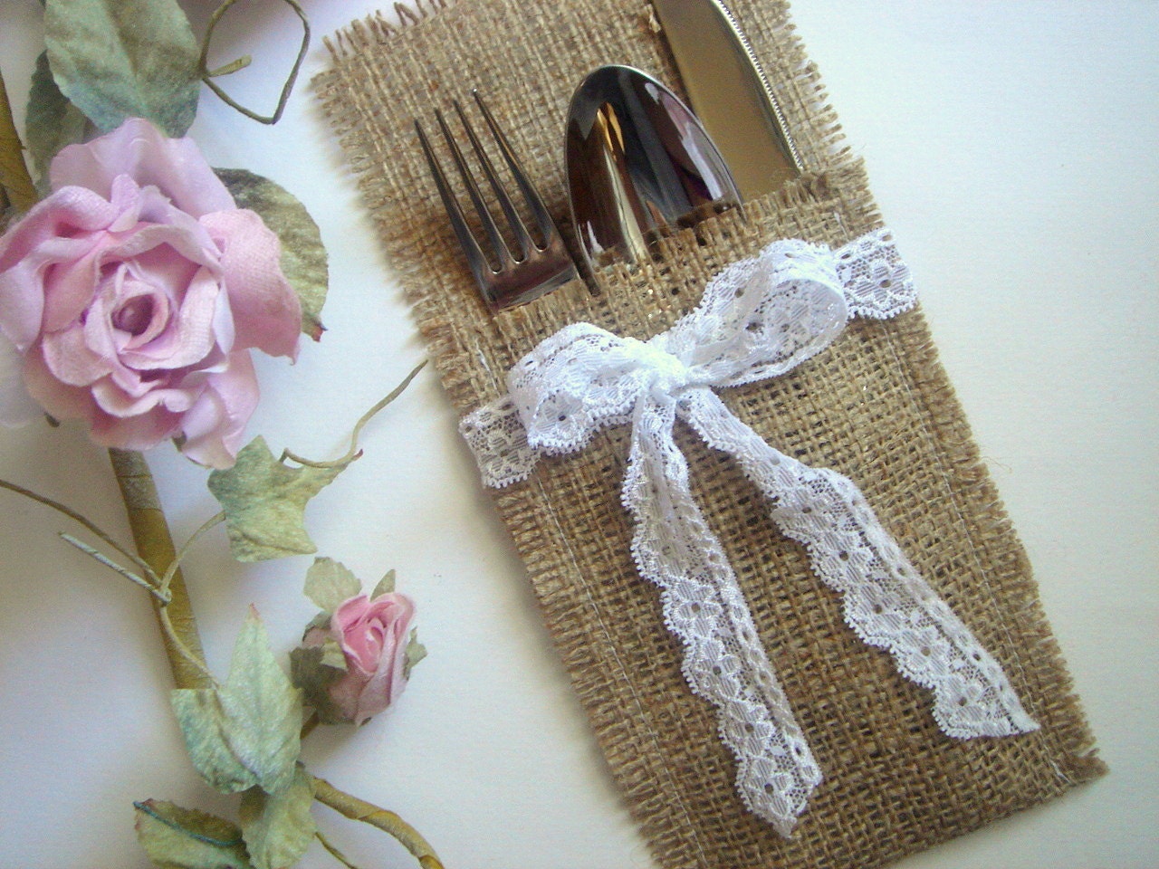 A cute way to arrange your cutlery on the table setting at your wedding