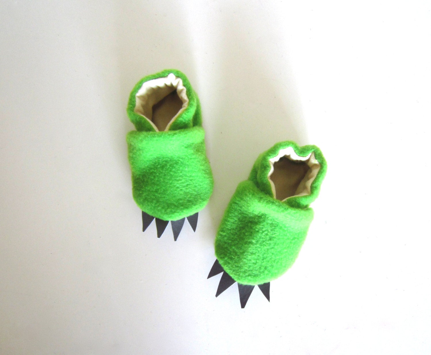 Monster Baby Shoes in Green by jengalaxy on Etsy