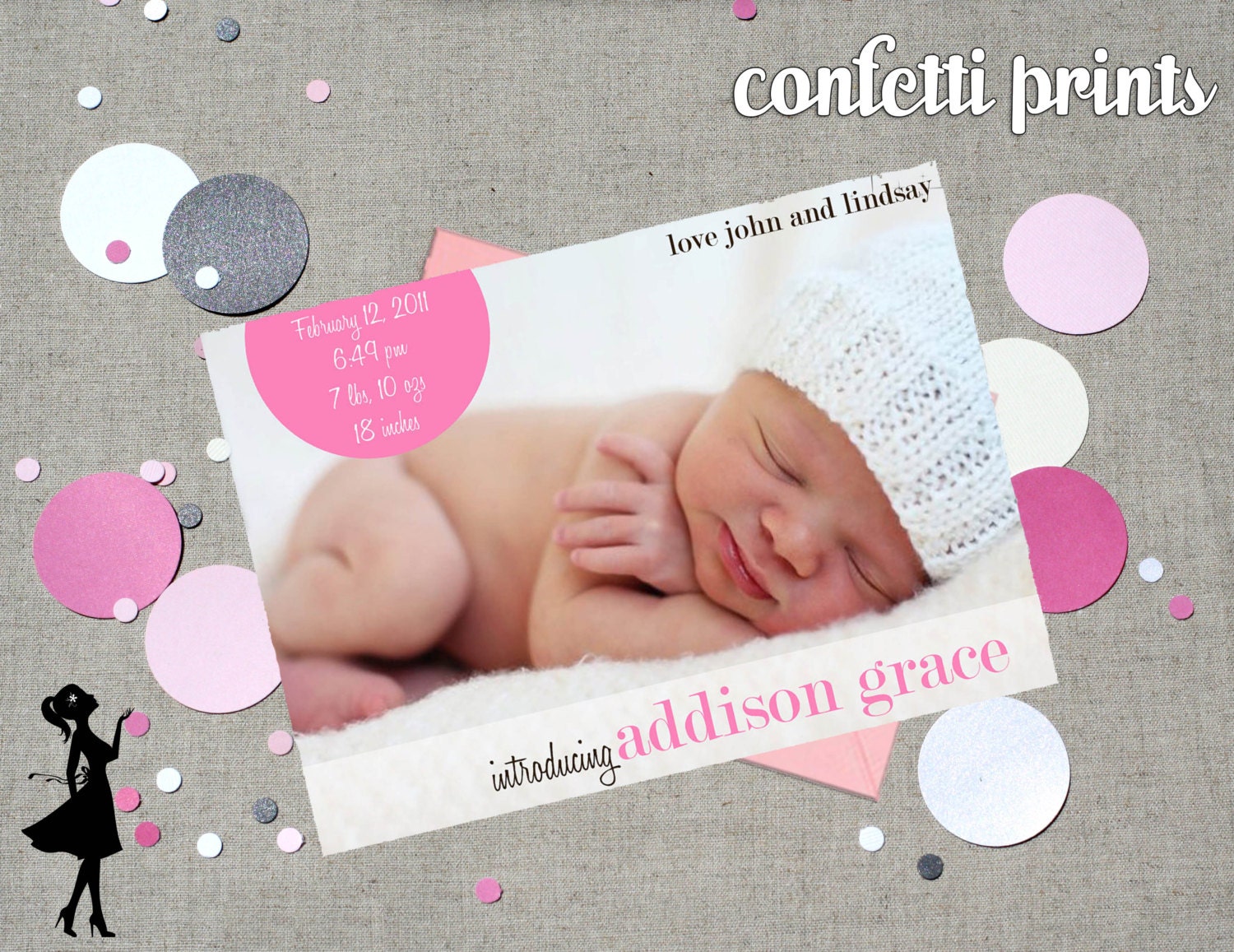 Photo Birth Announcement - MODERN Printable Il_570xn
