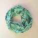 Aqua Abstract Watercolor Print Sheer Infinity Scarf