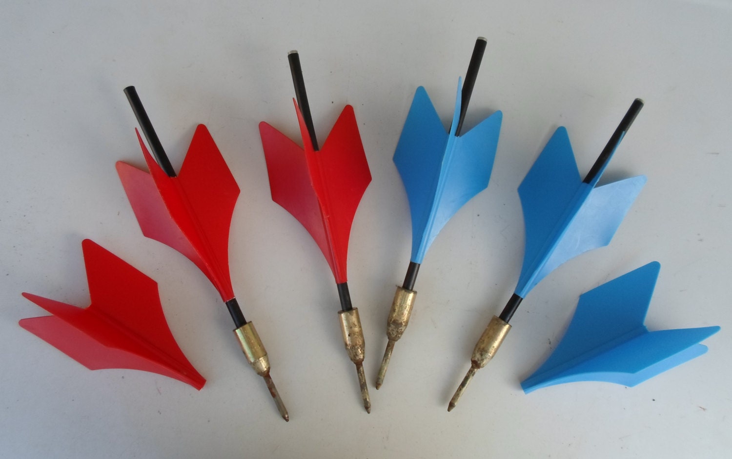 Vintage Regent Jarts Lawn Darts 2-Red 2-Blue by alsredesignvintage