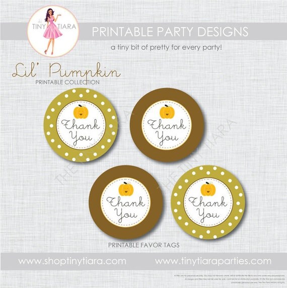Our Lil' Pumpkin Printable Favor Tags : Printable Party Designs by The Tiny Tiara Il_570xn