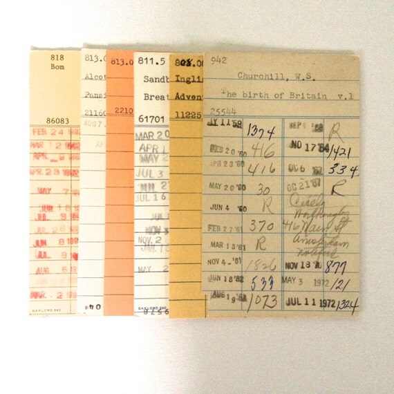 10 Vintage Library Checkout Cards Signature by EstrangedEphemera