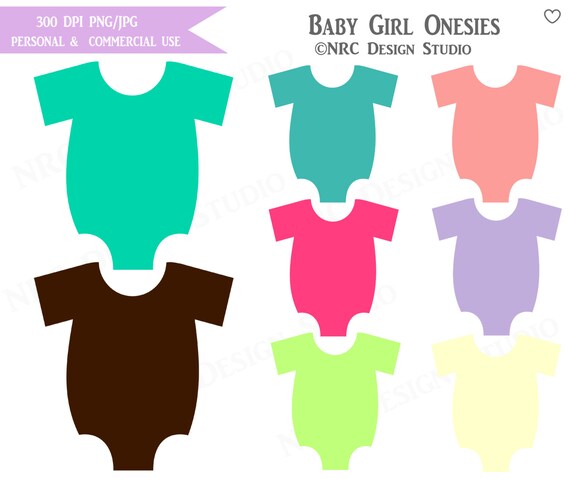 WINTER SALE - Baby Clip Art - Baby Girl Onesie Clip Art - Digital Onesie Clipart Il_570xn