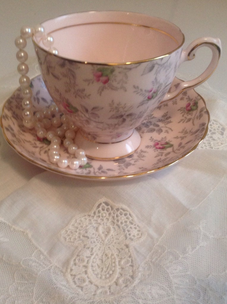 Elegant Tuscan Fine Bone China tea Cup and by DaisyandChloeVintage