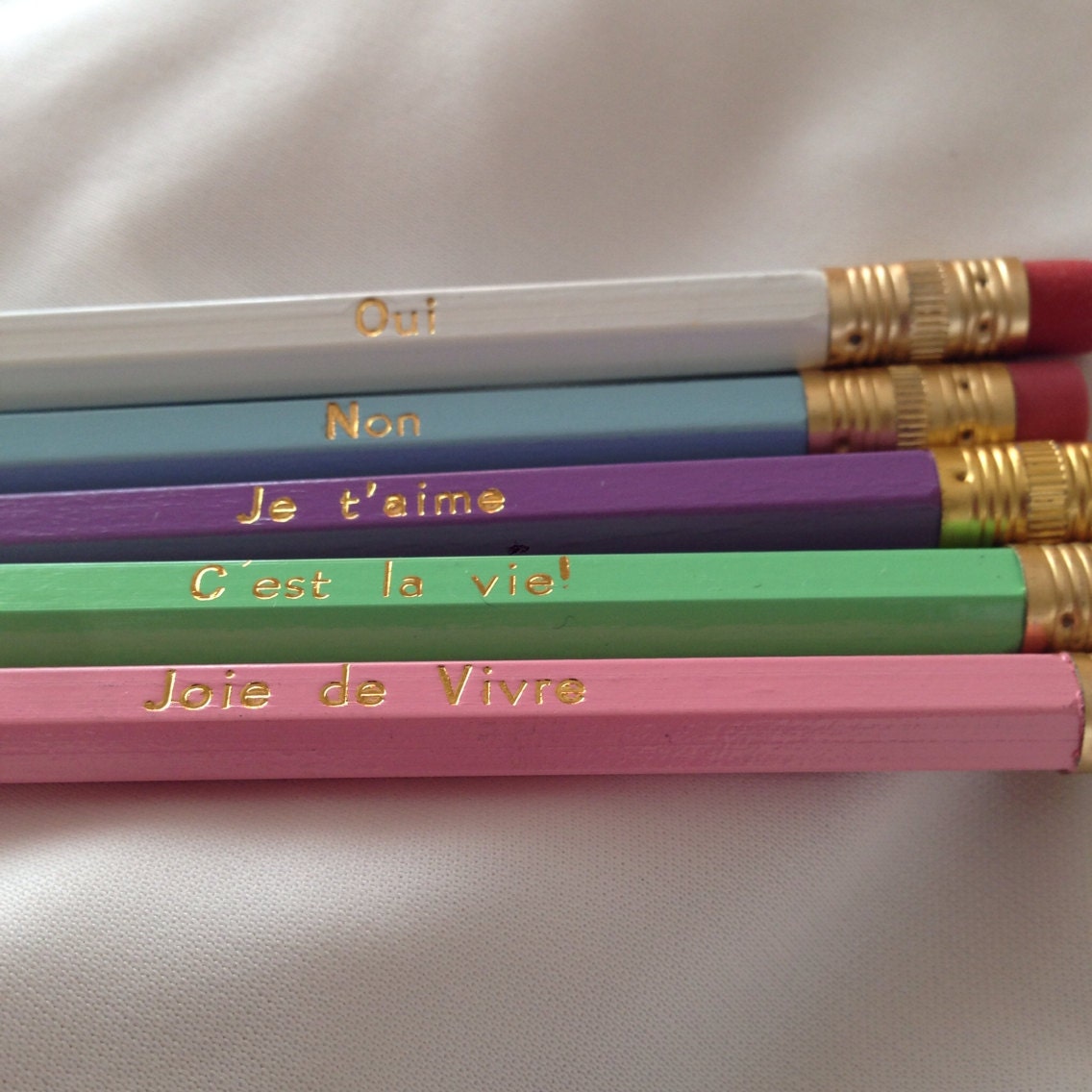 French expressions pencils in pastel colors by Mes2PetitesEtoiles