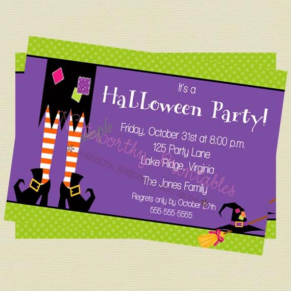 Printable Witch Halloween Party Invitation Il_570xn