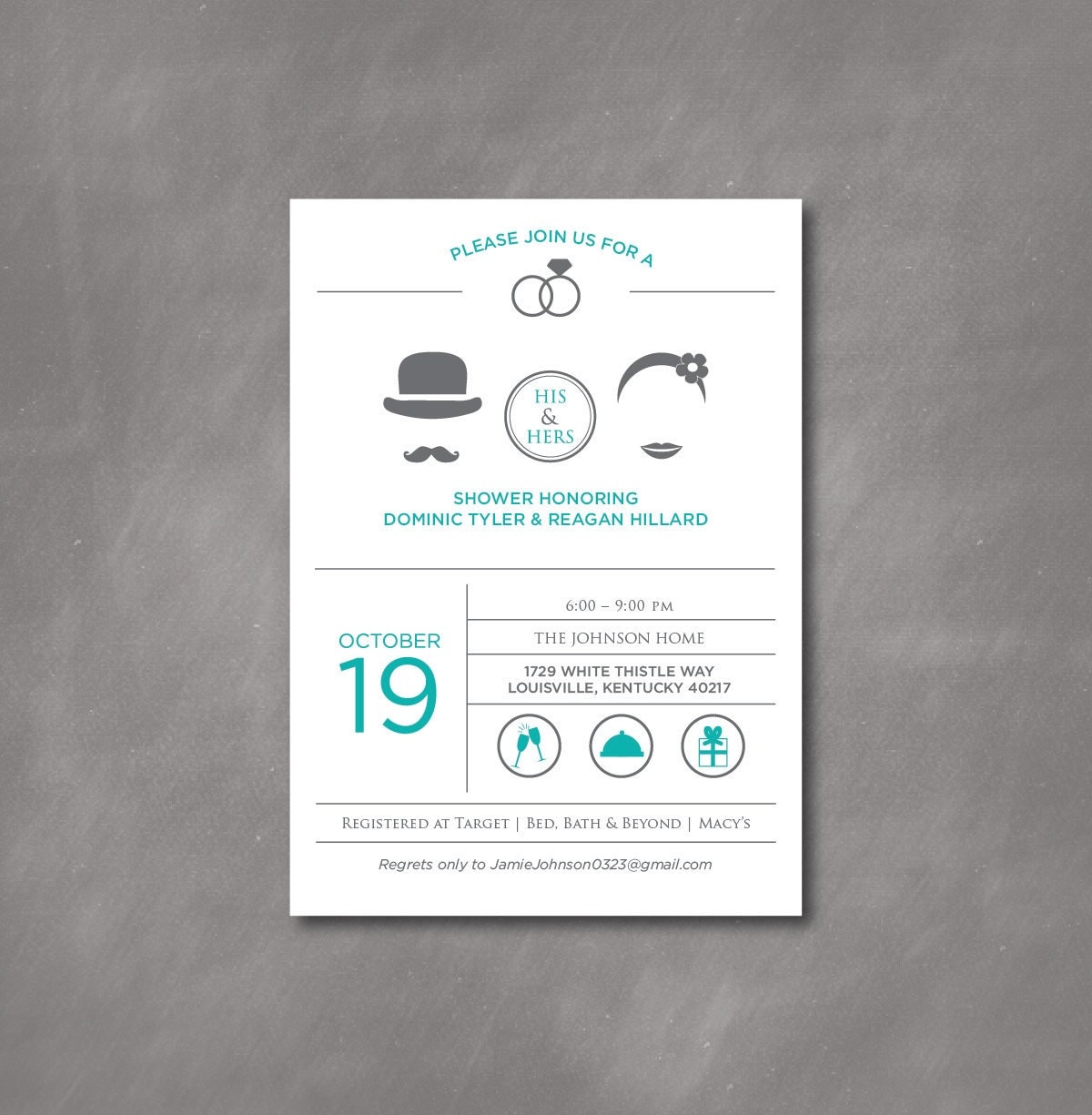 ... / His & Hers / Joint / Bridal / Couple’s / Icon Shower Invitation