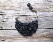 Black Rope necklace Black statement necklace - NasuKka