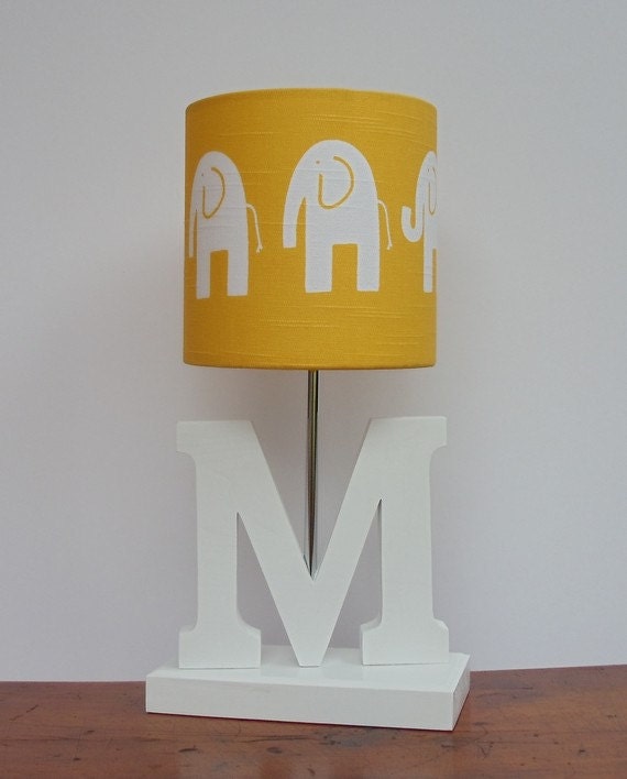 Handmade Yellow/White Elephant Drum Lamp Shade by ...