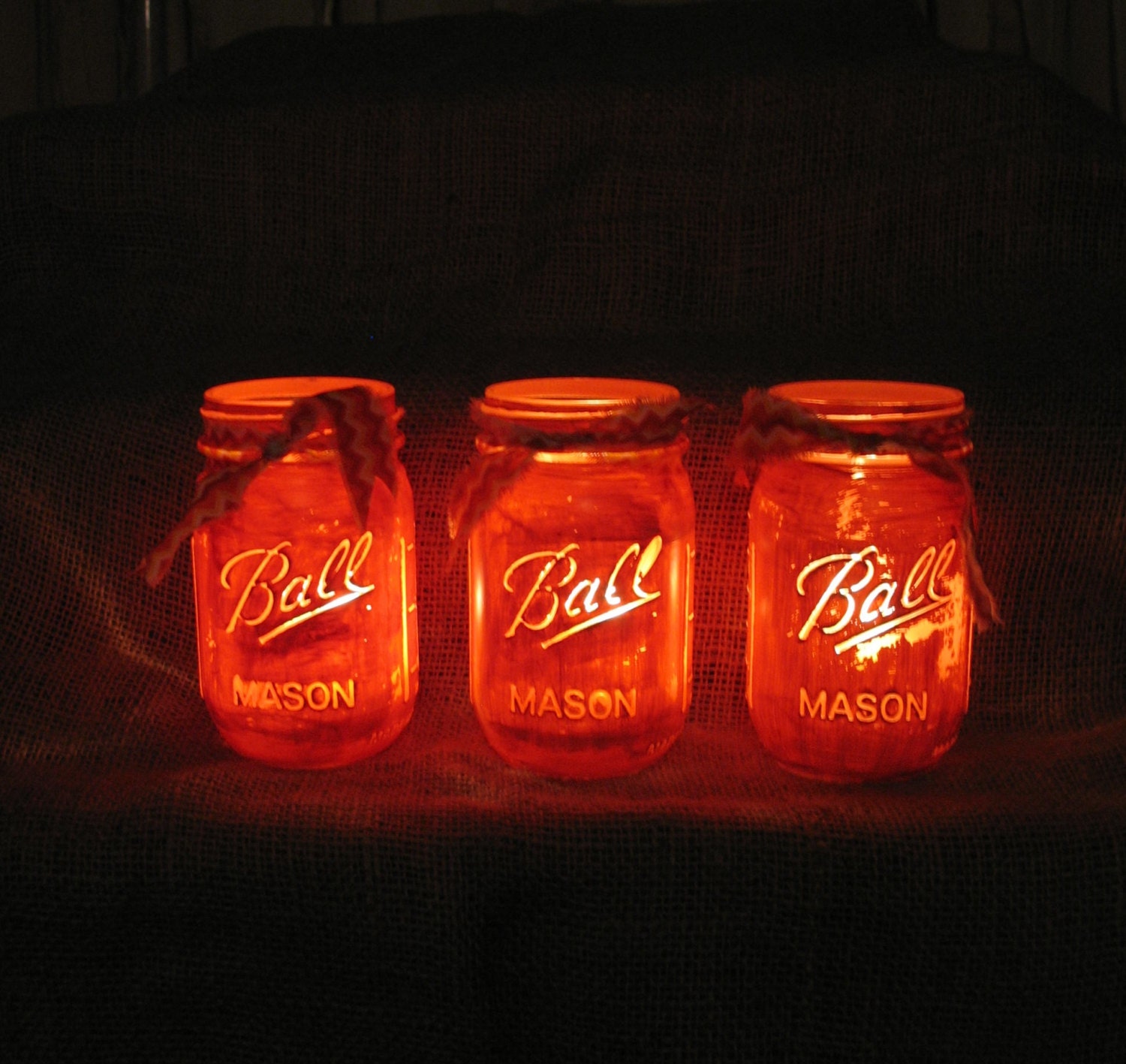 Mason Jars Decorative Mason Jars Orange by TheShabbyChicWedding