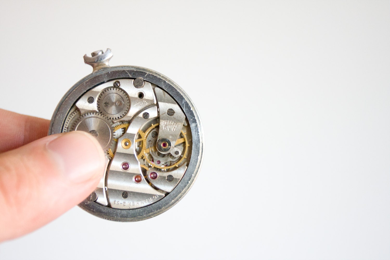 Chronometer Stopwatch Mechanism, Steam Punk Parts,  Watch Parts, Soviet Pocket Watch, Recycle, Modern, ohtteam - TheThingsThatWere