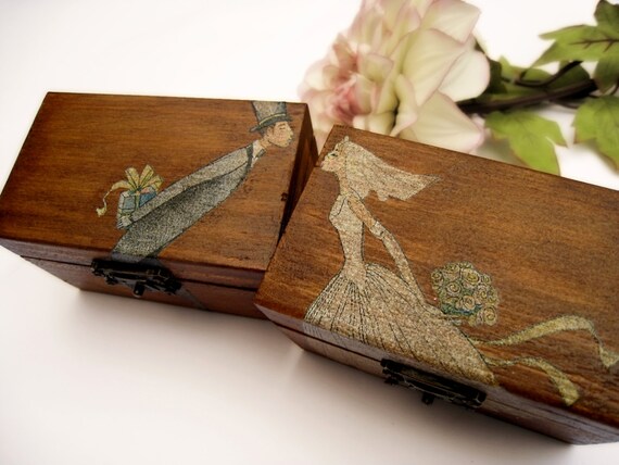 Rustic Ring Bearer Box Rustic Wedding Vintage Wooden box Gift box Wedding decor gift idea Il_570xn
