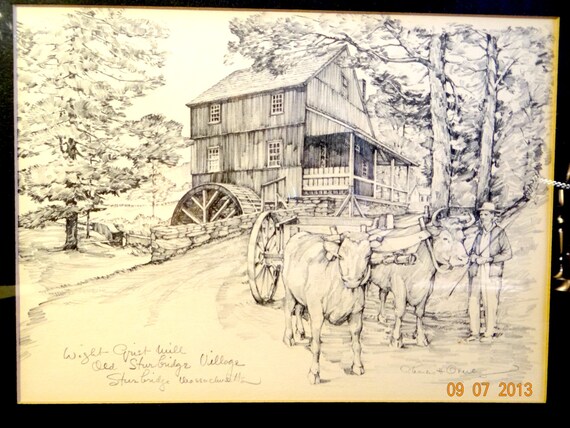 Vintage Wight Grist Mill Picture Charles by TimelessTreasuresbyM