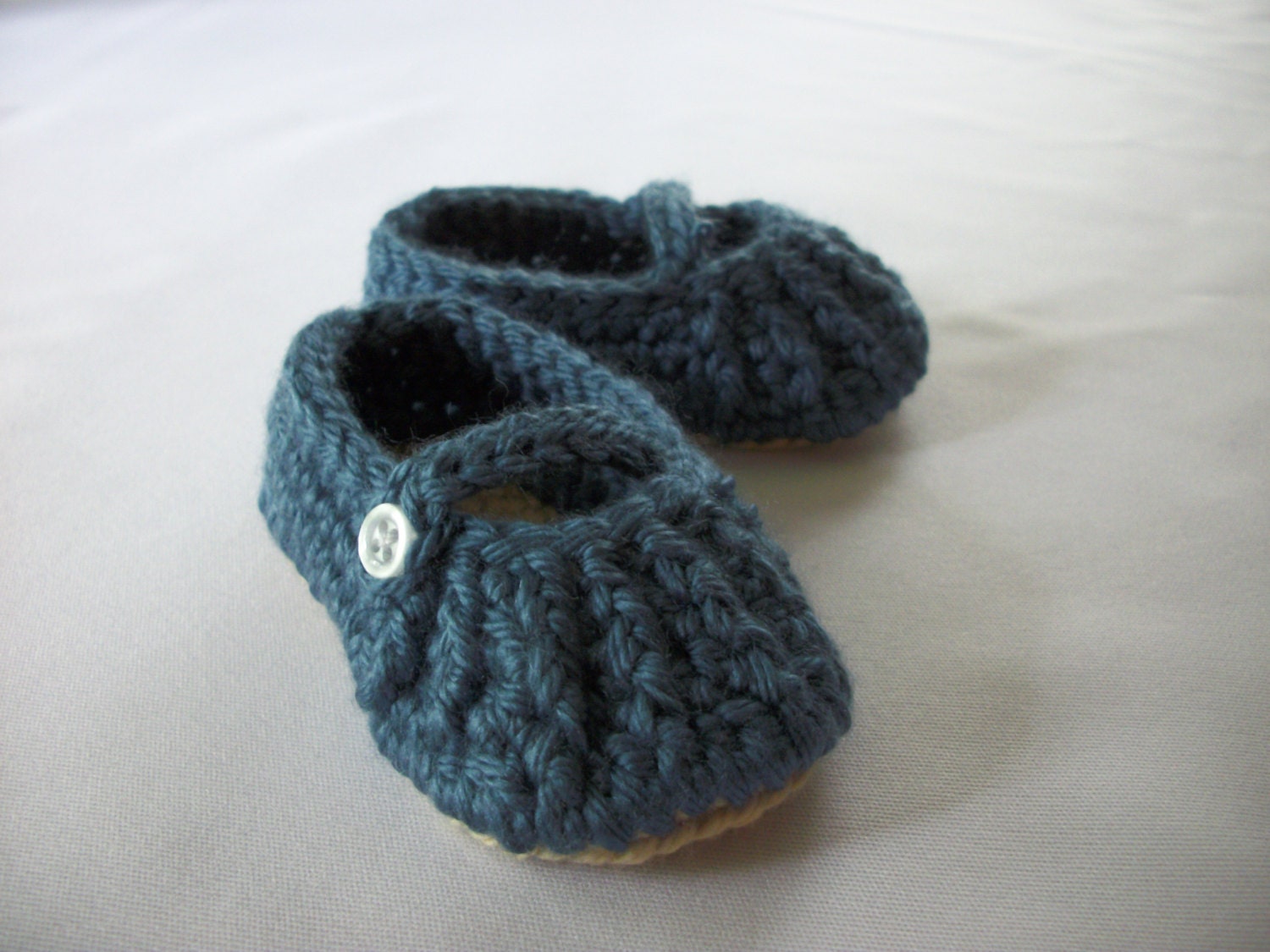 Crochet Mary Jane Baby Booties/ 0-6 Months