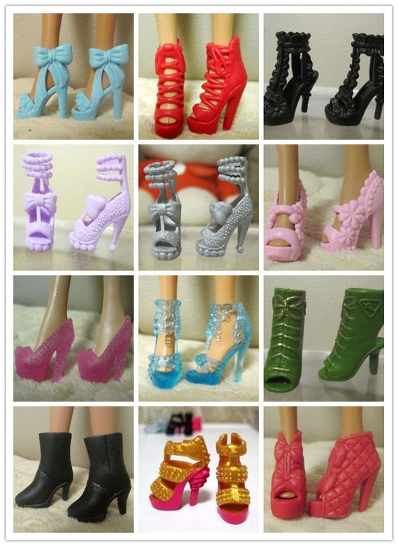 Items Similar To Barbie Doll Shoes Barbie High Heels Barbie Shoes Doll Accessories 12 Style
