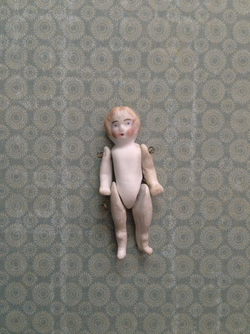 Tiny All Bisque Five Piece Body Vintage Antique Doll - thriftybirdies