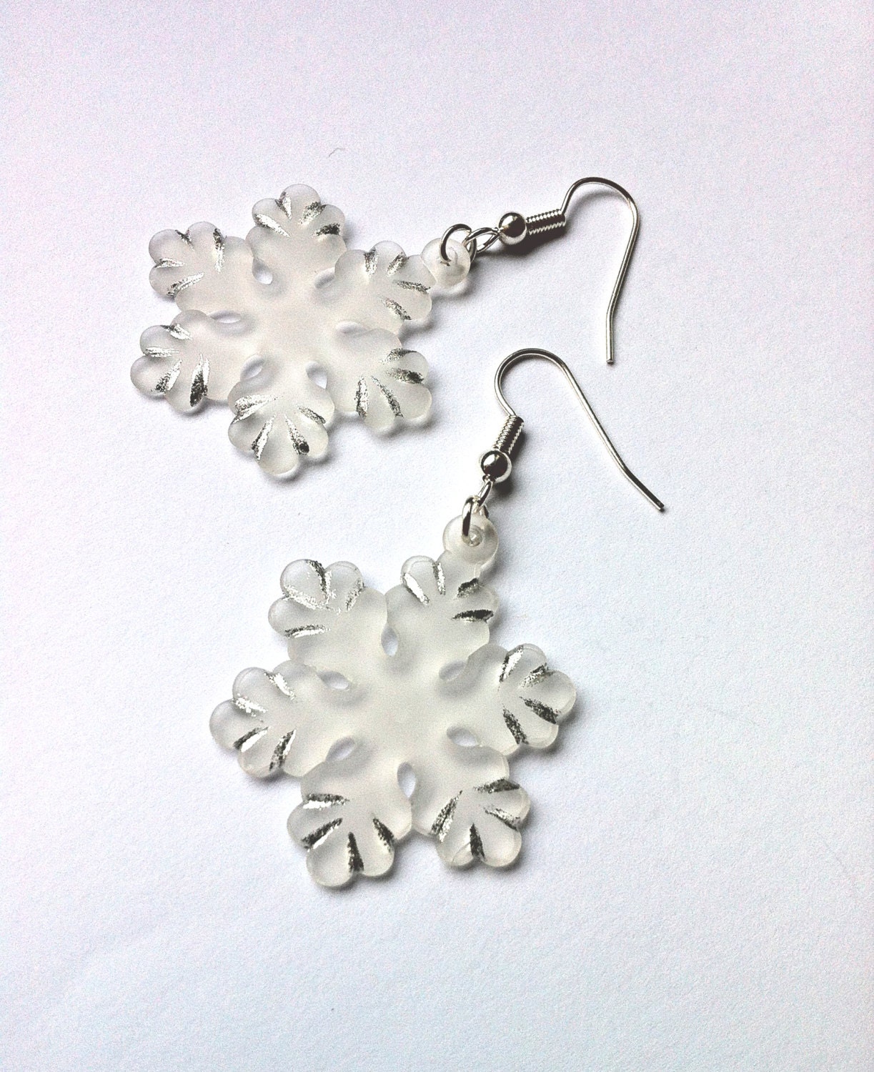 SNOWFLAKES Earrings - Dangle earrings with snowflakes - Christmas jewelry gift idea - AChicFairytale