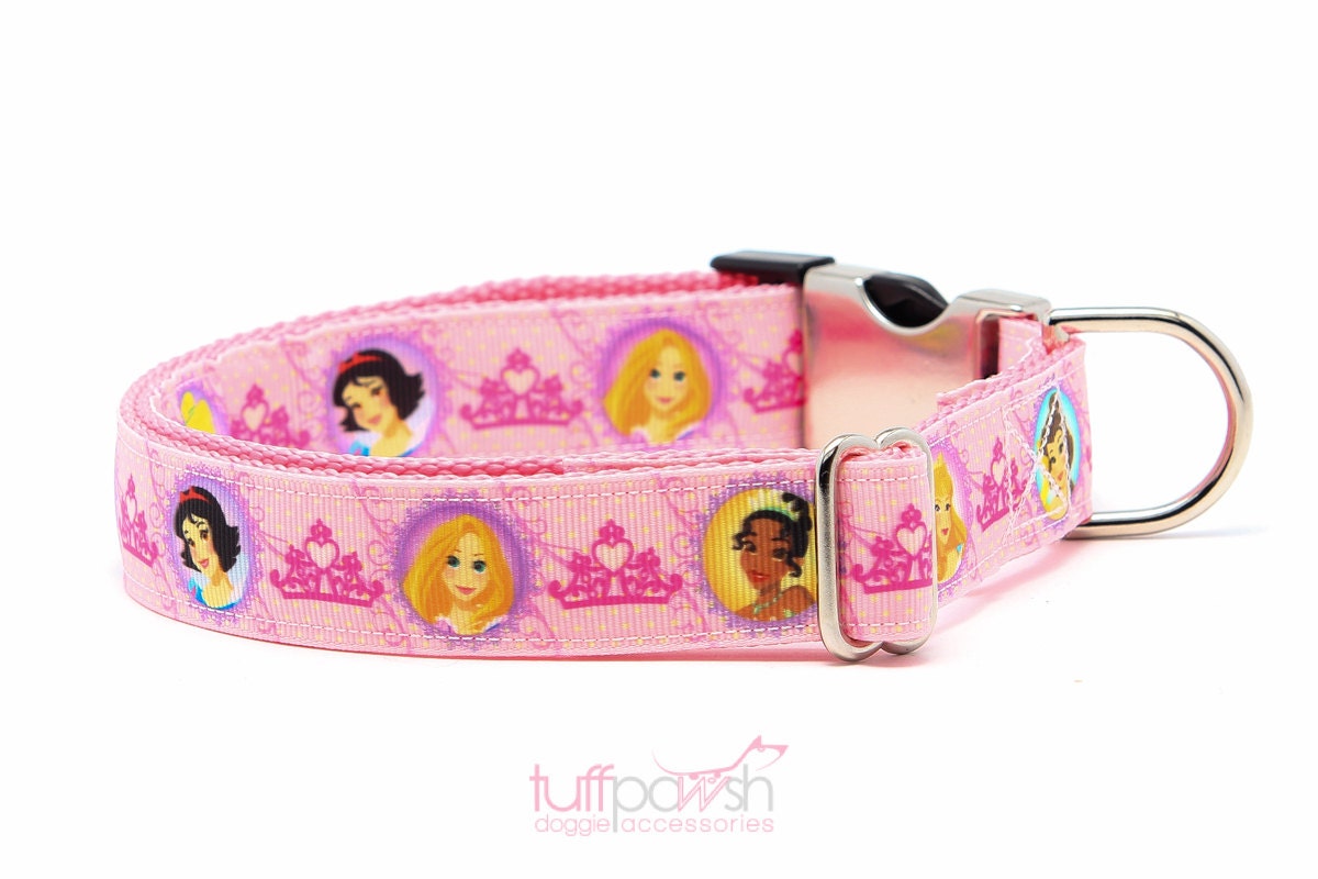 LARGE Disney Princesses Dog Collar. 1 Inch wide. by TuffPawsh