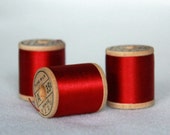 Vintage Silk Thread - Belding Corticelli - Red Embroidery Thread - Three Full Spools 100 Yards Each - BarefootBits
