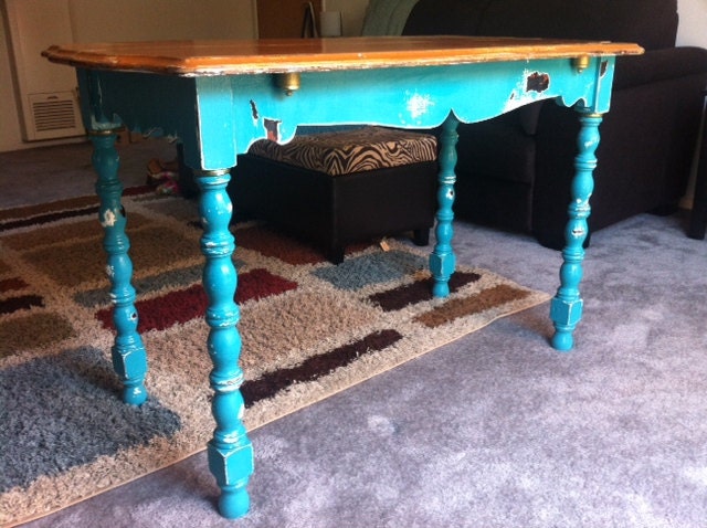 Reclaimed Vintage Shabby Chic (Expandable) Kitchen Table - Adorablie