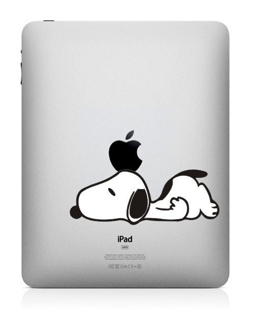 Snoopy  - Color Decal Black Stickers for iPad1 / iPad2 / iPad3 / iPad 4/ iPad mini - cutecover